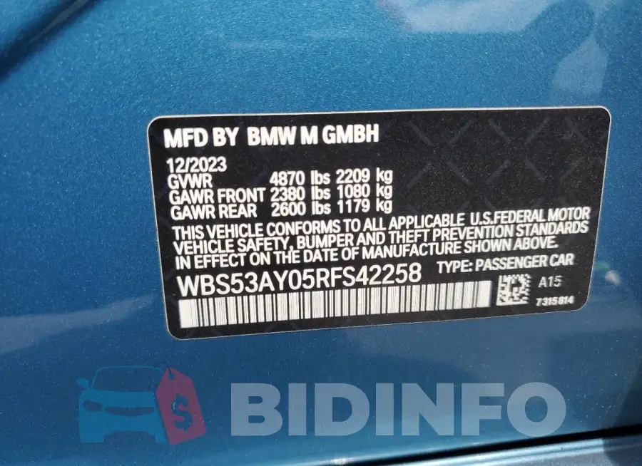 WBS53AY05RFS42258 Photo# 13