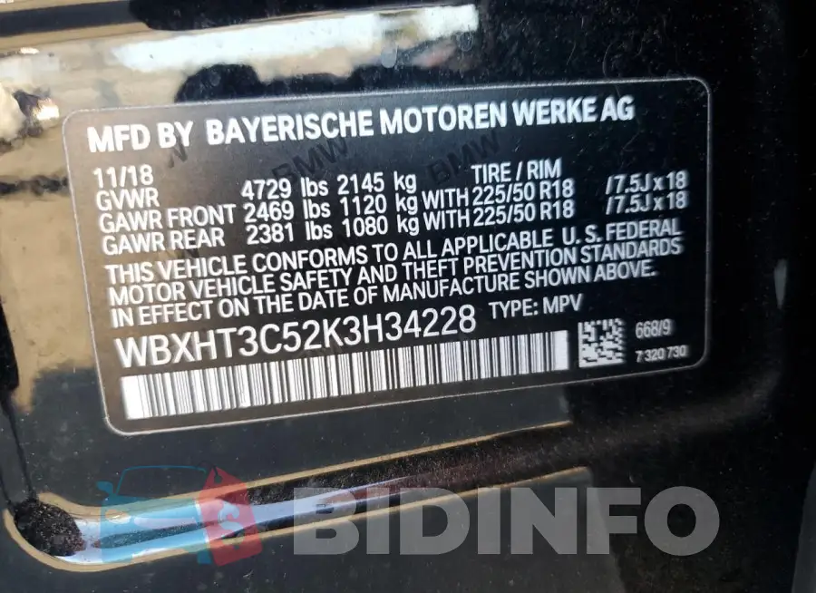 WBXHT3C52K3H34228 Photo# 13