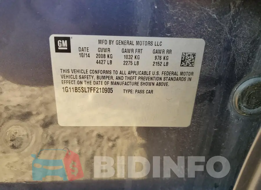1G11B5SL7FF210905 Photo# 12