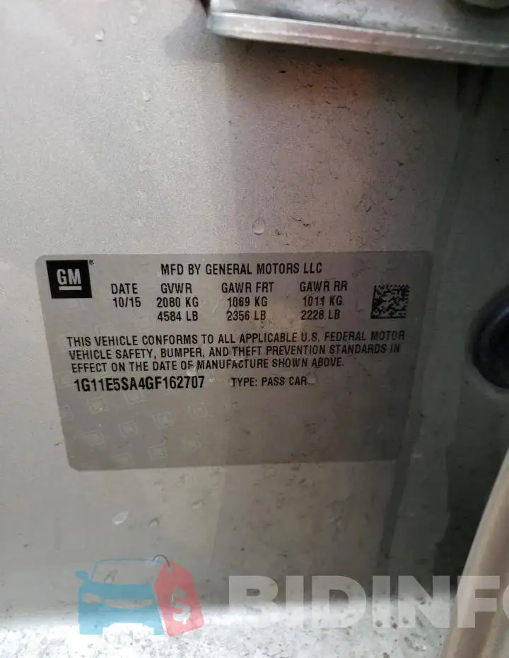 1G11E5SA4GF162707 Photo# 12