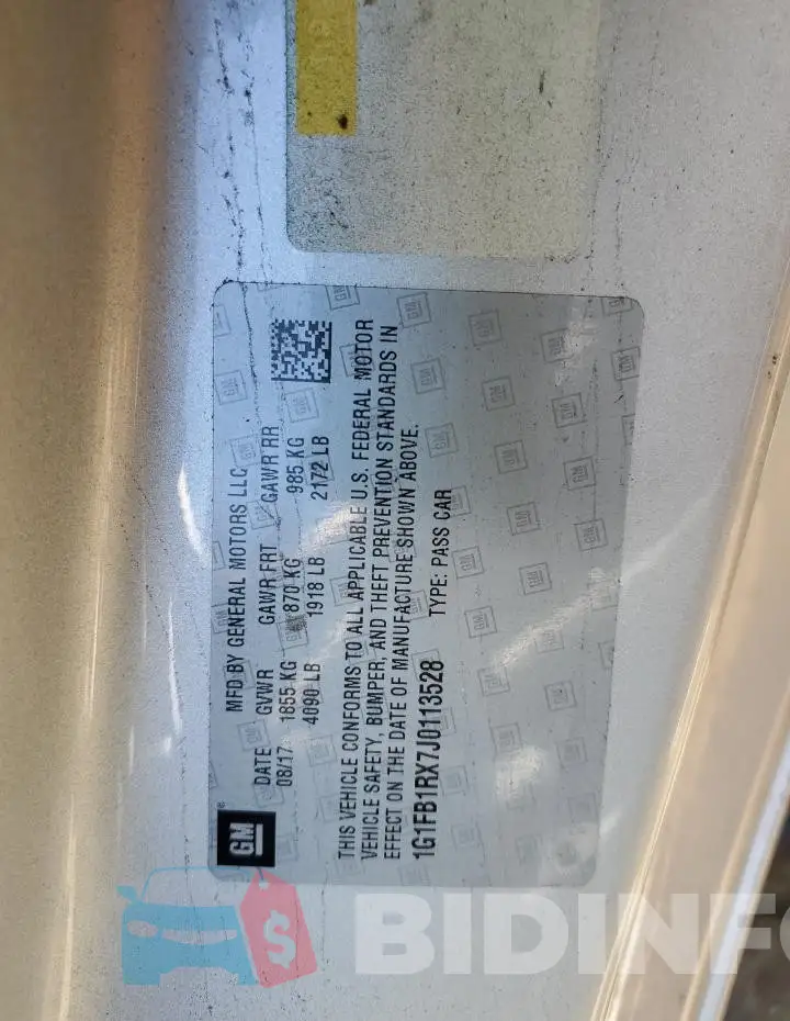 1G1FB1RX7J0113528 Photo# 12