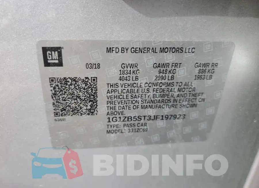 1G1ZB5ST3JF197923 Photo# 12