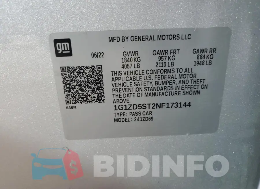 1G1ZD5ST2NF173144 Photo# 13