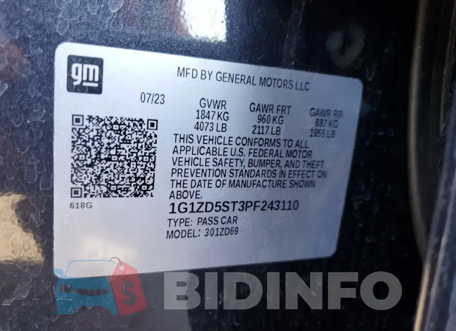 1G1ZD5ST3PF243110 Photo# 12