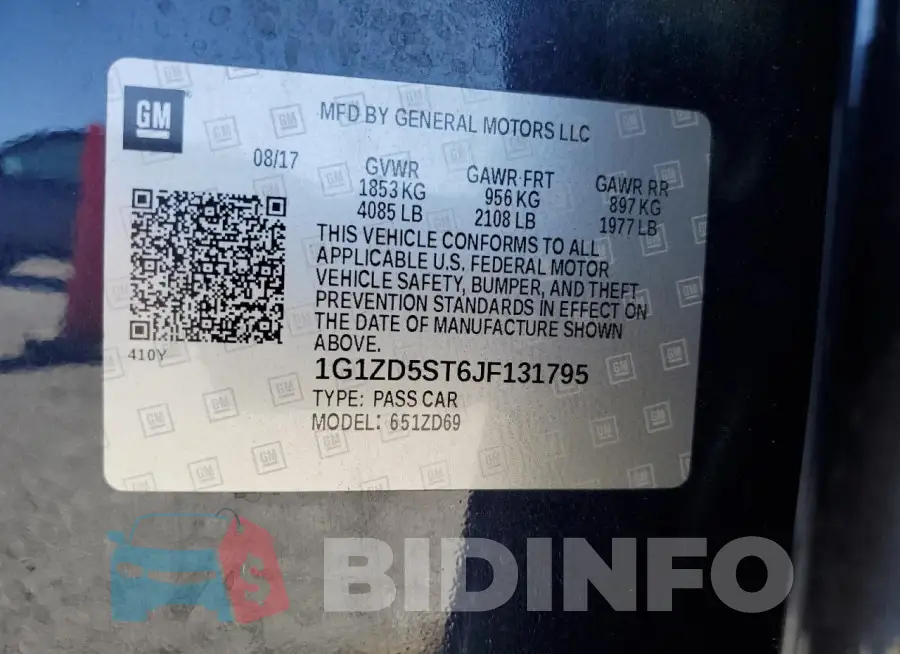 1G1ZD5ST6JF131795 Photo# 12