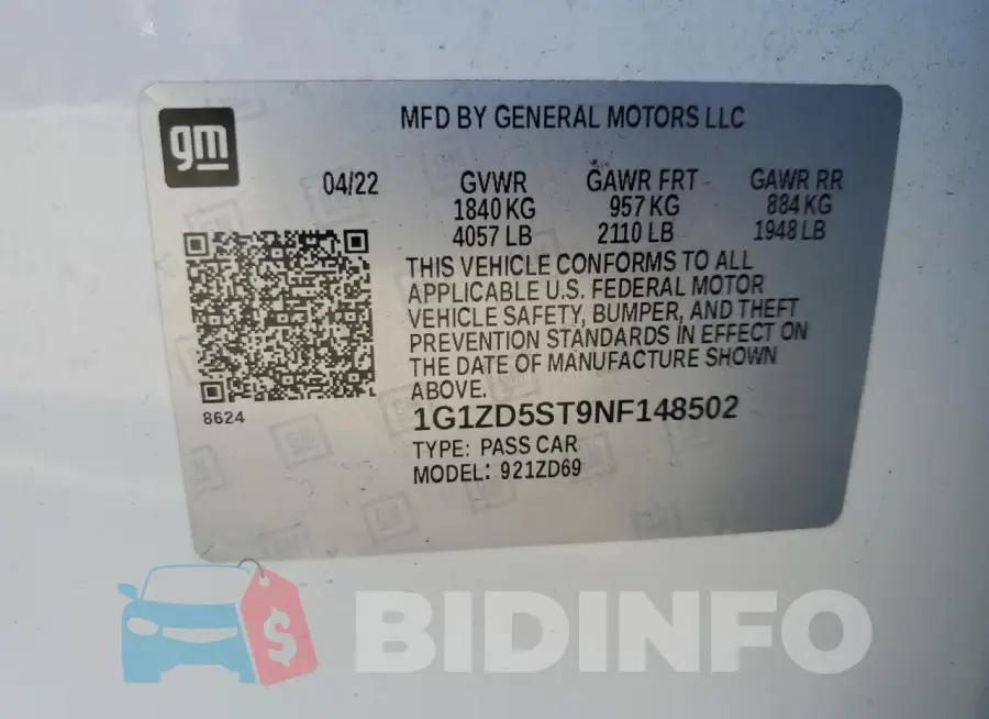 1G1ZD5ST9NF148502 Photo# 13