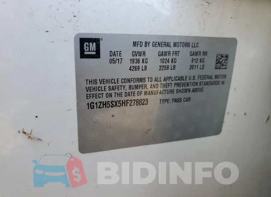 1G1ZH5SX5HF278823 Photo# 12