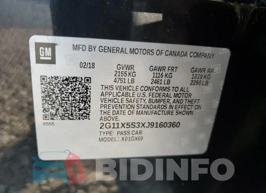 2G11X5S3XJ9160360 Photo# 12