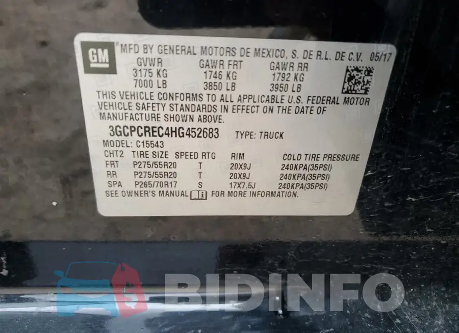 3GCPCREC4HG452683 Photo# 12