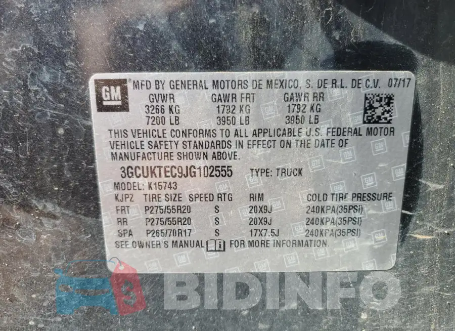 3GCUKTEC9JG102555 Photo# 12