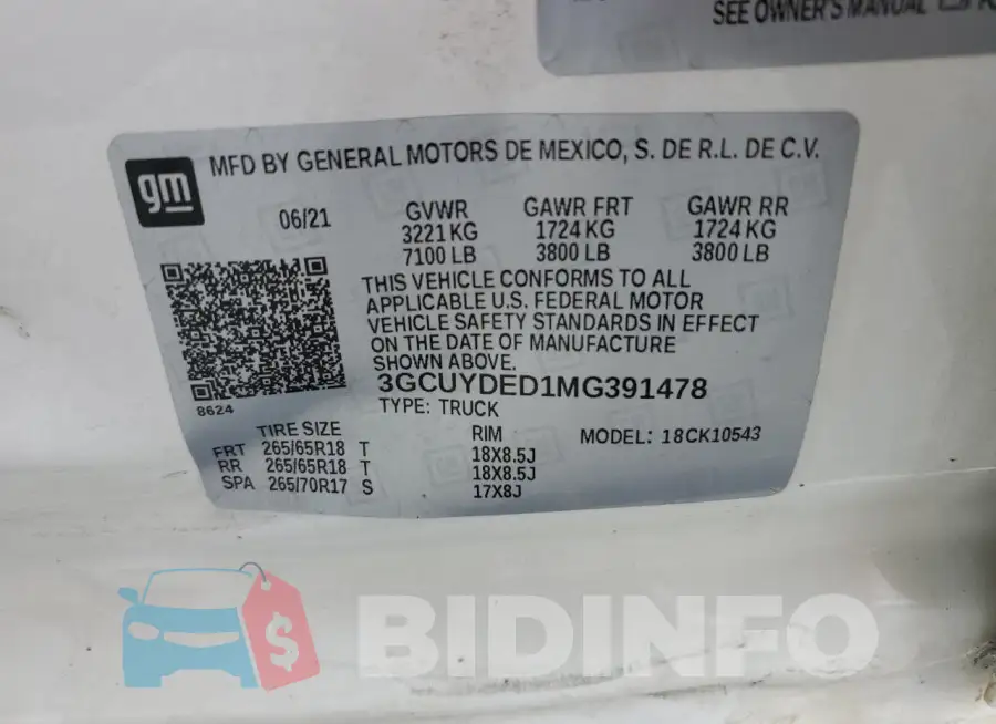 3GCUYDED1MG391478 Photo# 12