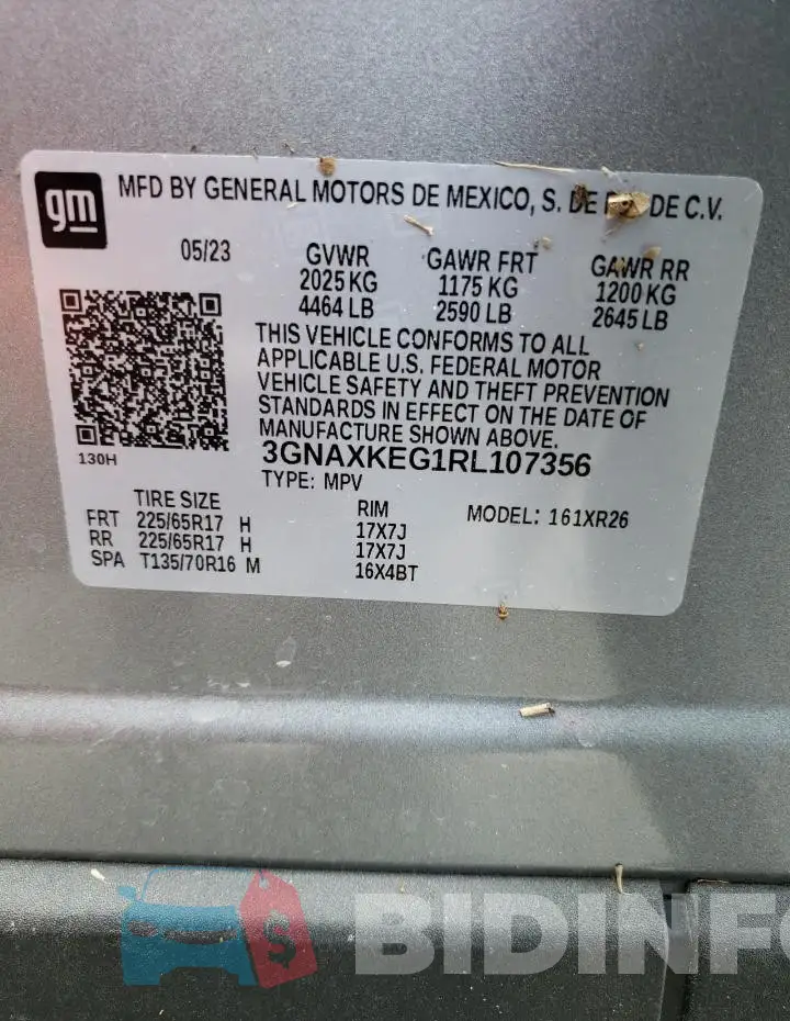 3GNAXKEG1RL107356 Photo# 13