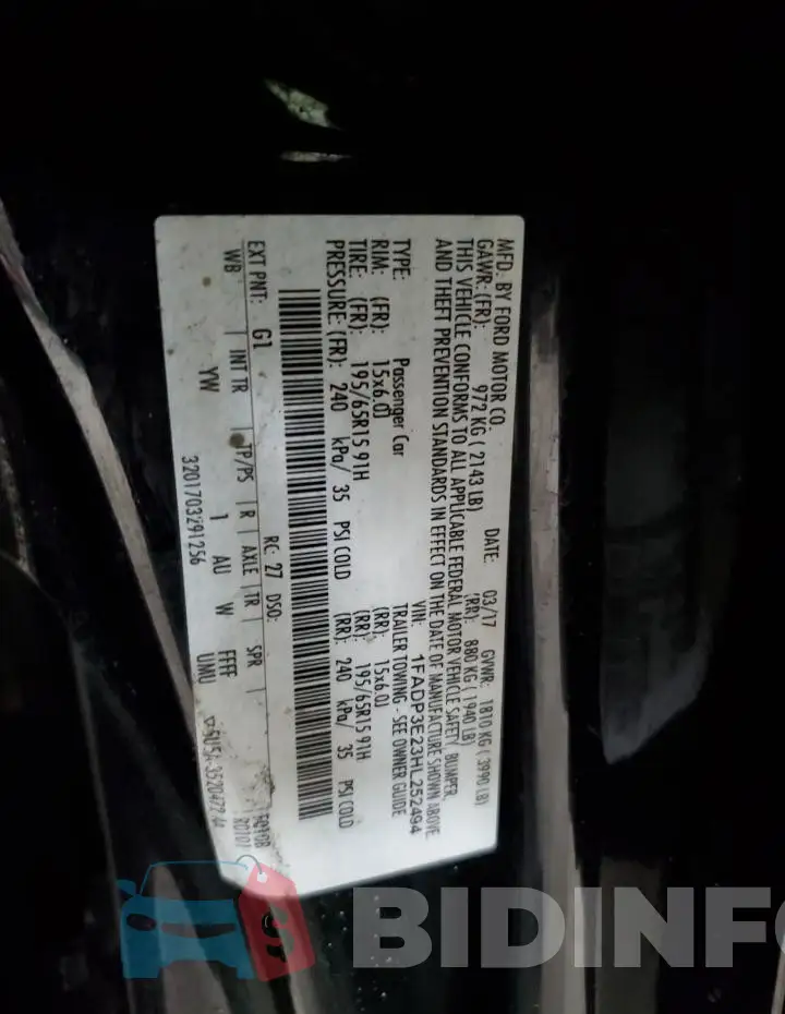 1FADP3E23HL252494 Photo# 12