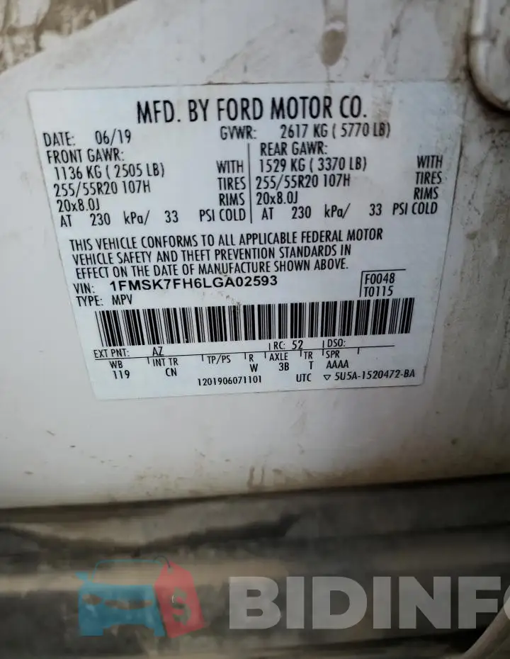 1FMSK7FH6LGA02593 Photo# 12