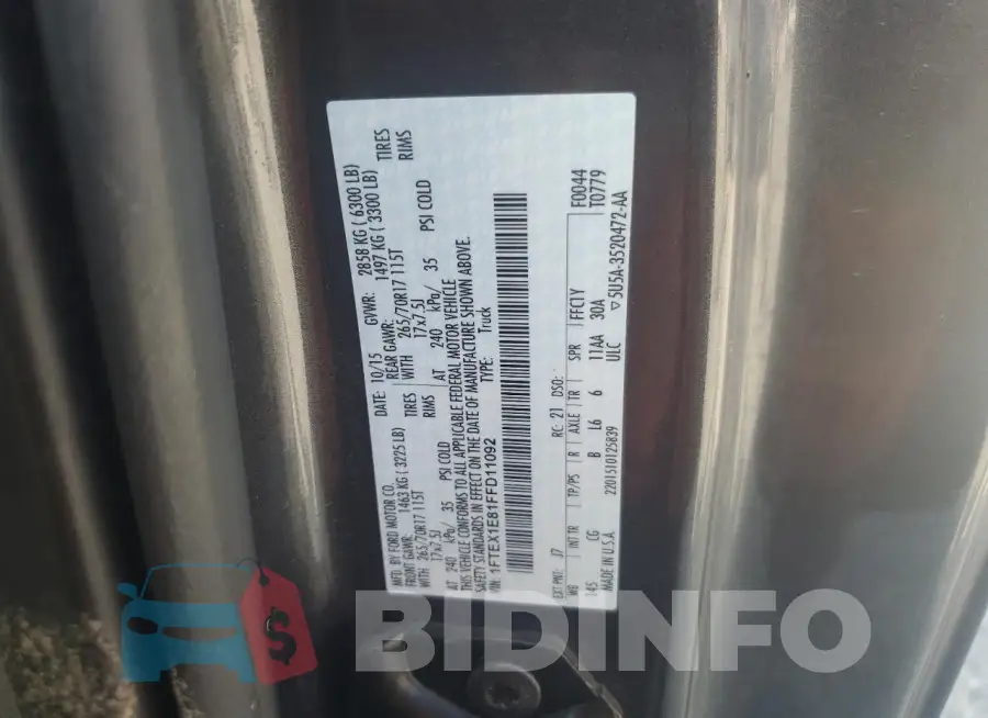1FTEX1E81FFD11092 Photo# 12