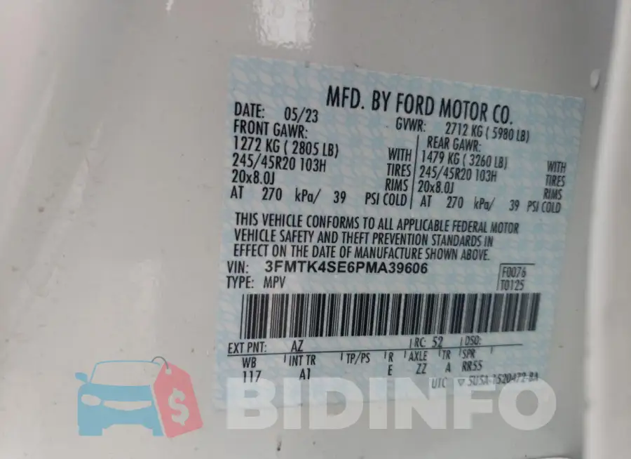 3FMTK4SE6PMA39606 Photo# 12