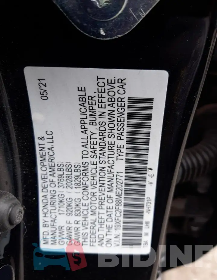 19XFC2F88ME202771 Photo# 12
