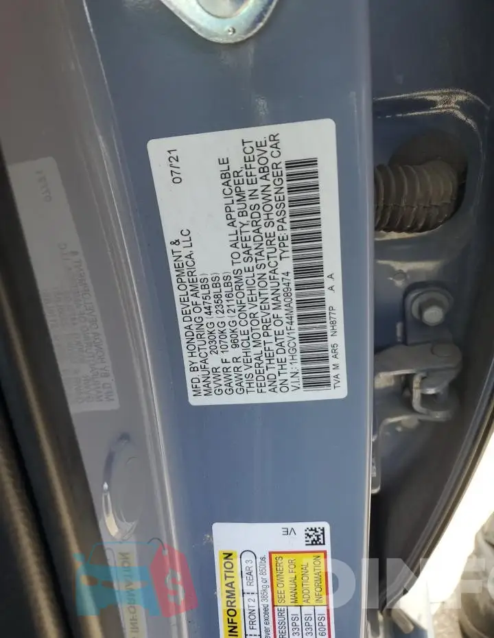 1HGCV1F44MA089474 Photo# 12