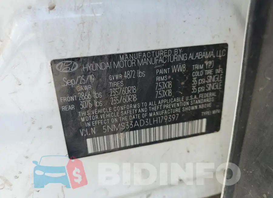 5NMS33AD3LH179397 Photo# 13