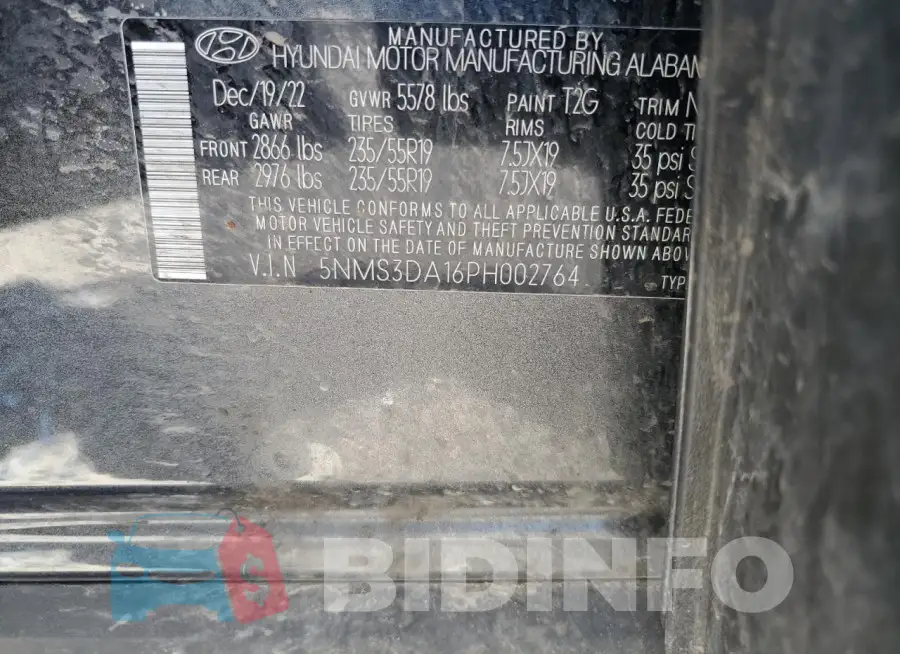 5NMS3DA16PH002764 Photo# 12