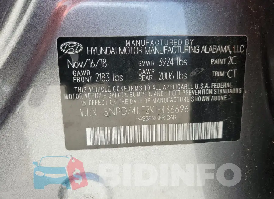 5NPD74LF2KH436696 Photo# 13