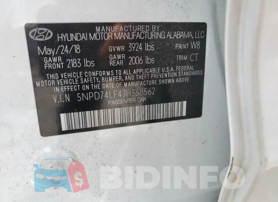 5NPD74LF4JH368562 Photo# 13