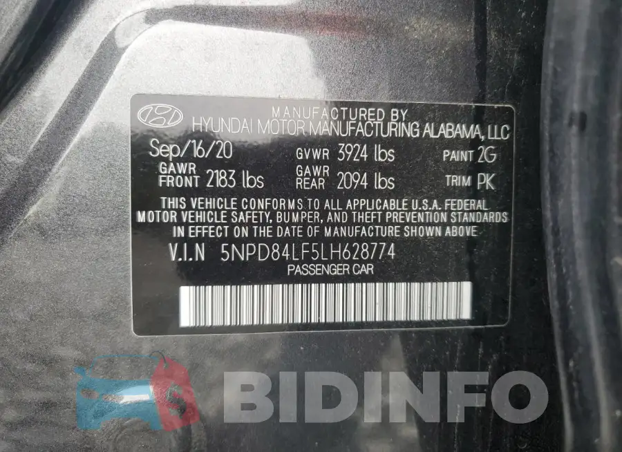 5NPD84LF5LH628774 Photo# 12