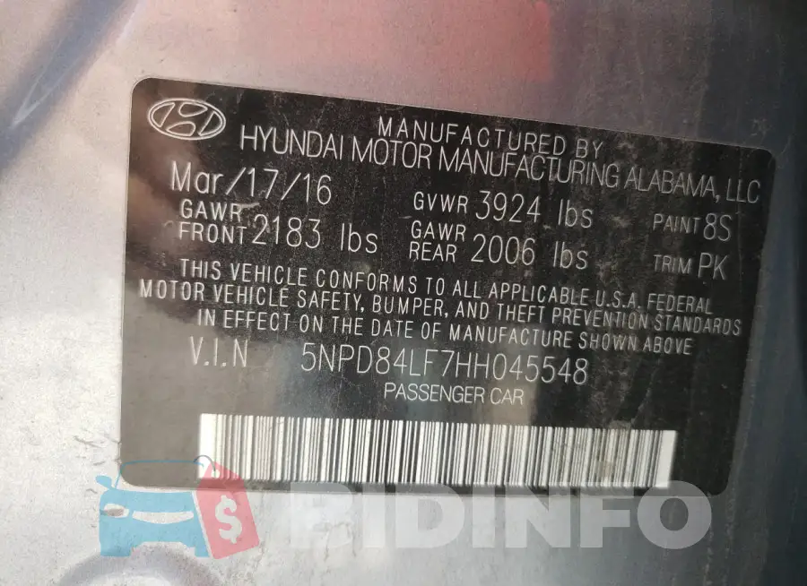 5NPD84LF7HH045548 Photo# 12
