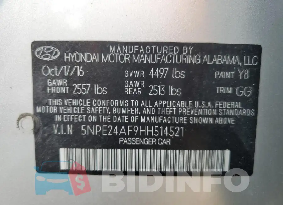 5NPE24AF9HH514521 Photo# 12