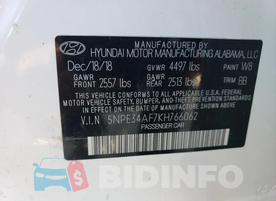 5NPE34AF7KH766062 Photo# 13