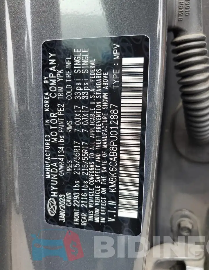 KM8K6CAB8PU012887 Photo# 12