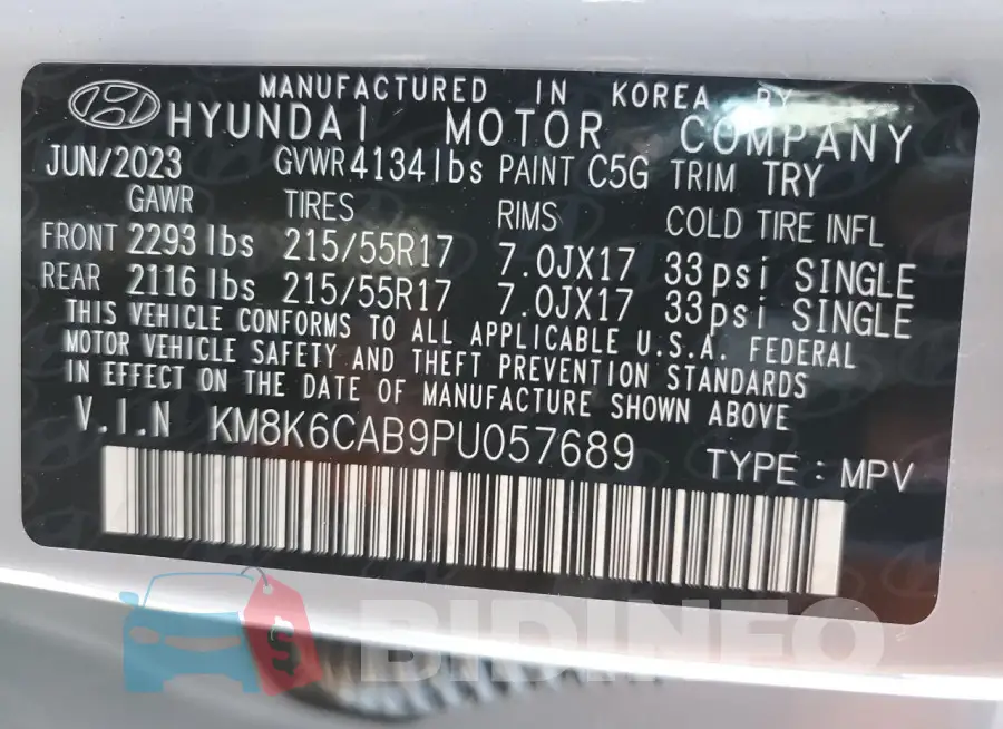 KM8K6CAB9PU057689 Photo# 12