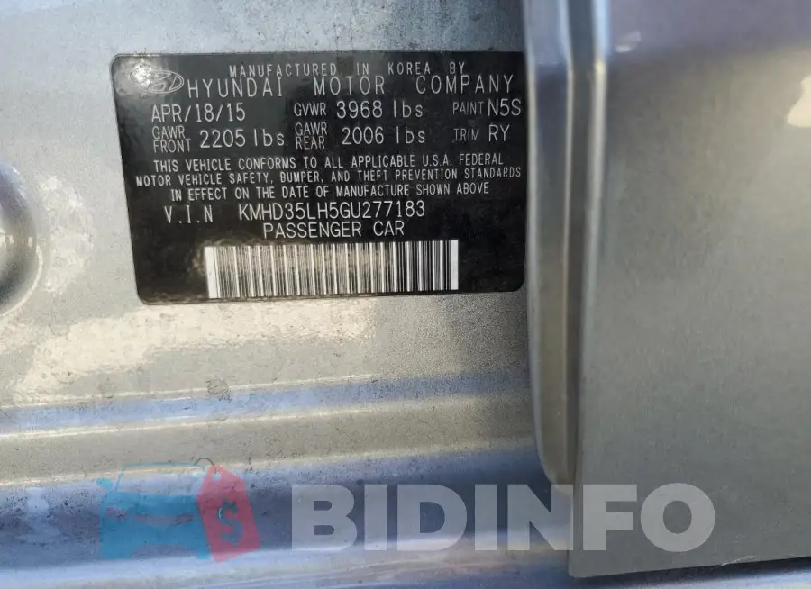 KMHD35LH5GU277183 Photo# 12
