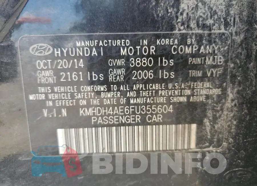 KMHDH4AE6FU355604 Photo# 13