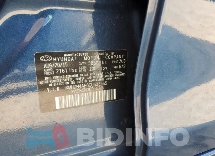 KMHDH4AE8GU633565 Photo# 12