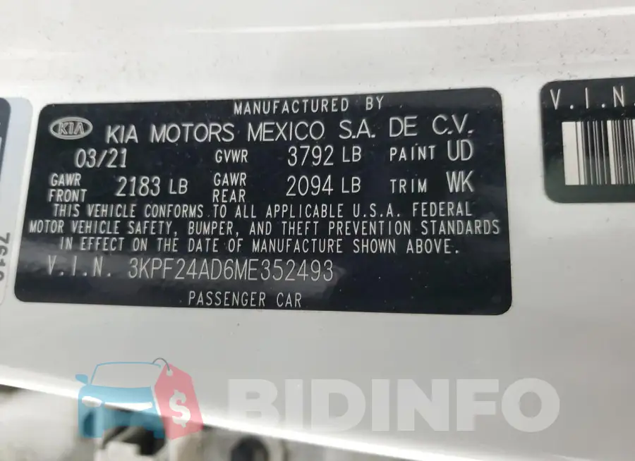 3KPF24AD6ME352493 Photo# 13