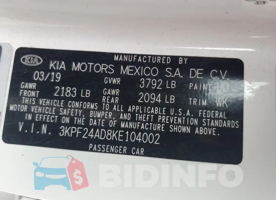 3KPF24AD8KE104002 Photo# 12