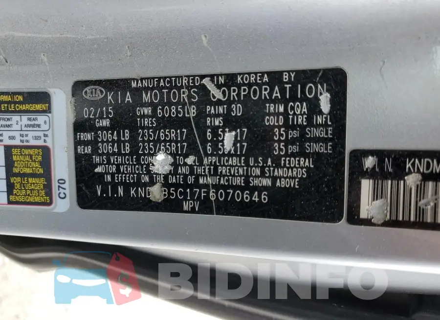 KNDMB5C17F6070646 Photo# 13