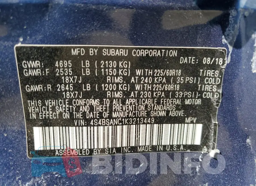 4S4BSANC1K3213449 Photo# 13