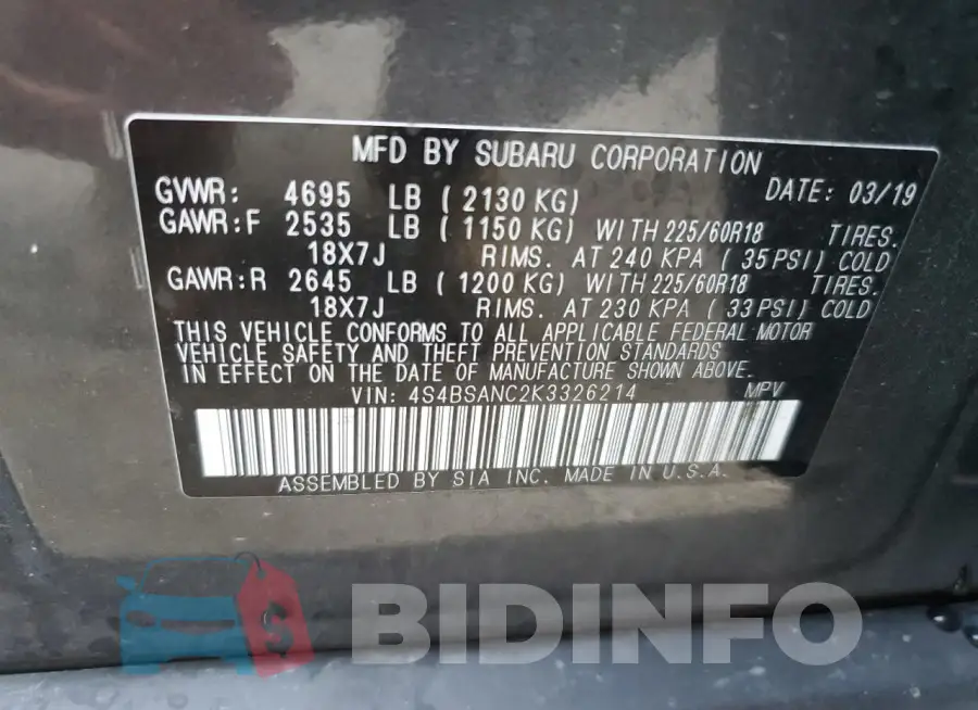 4S4BSANC2K3326214 Photo# 13