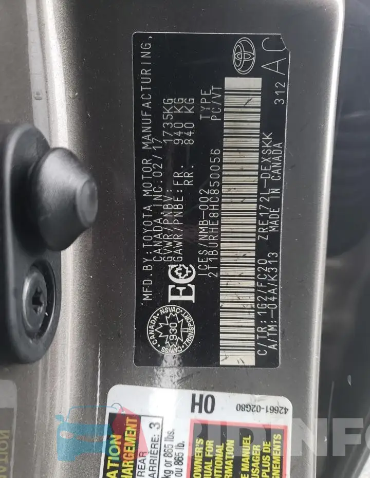 2T1BURHE8HC850056 Photo# 13