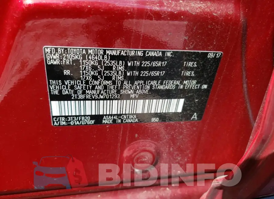 2T3BFREV9JW701293 Photo# 13