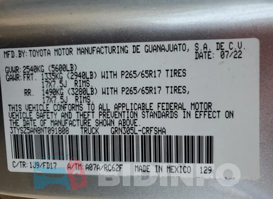 3TYSZ5AN8NT091808 Photo# 13