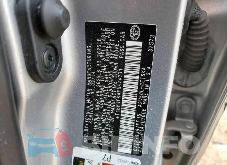 4T1BF1FK4FU474231 Photo# 13