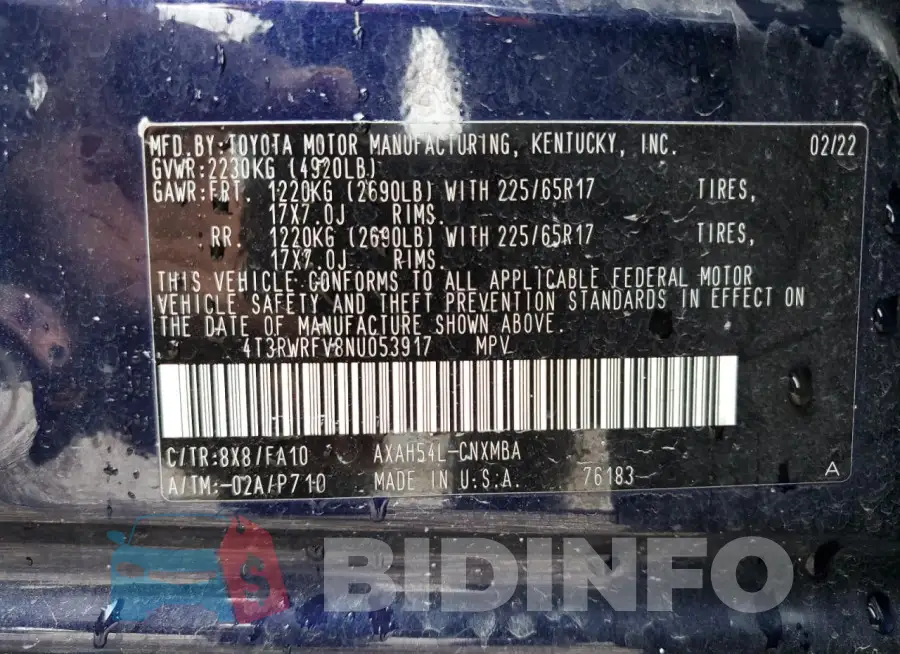 4T3RWRFV8NU053917 Photo# 12
