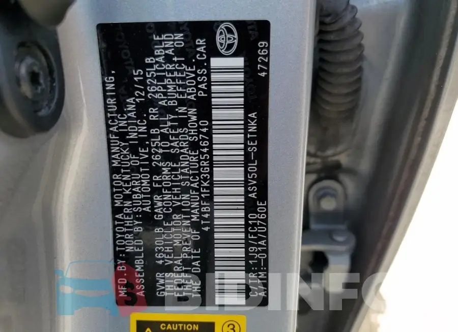 4T4BF1FK3GR546740 Photo# 12