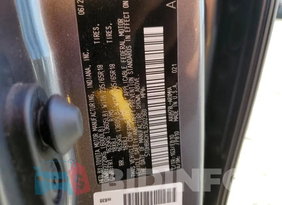 5TDHBRCH1LS502360 Photo# 13