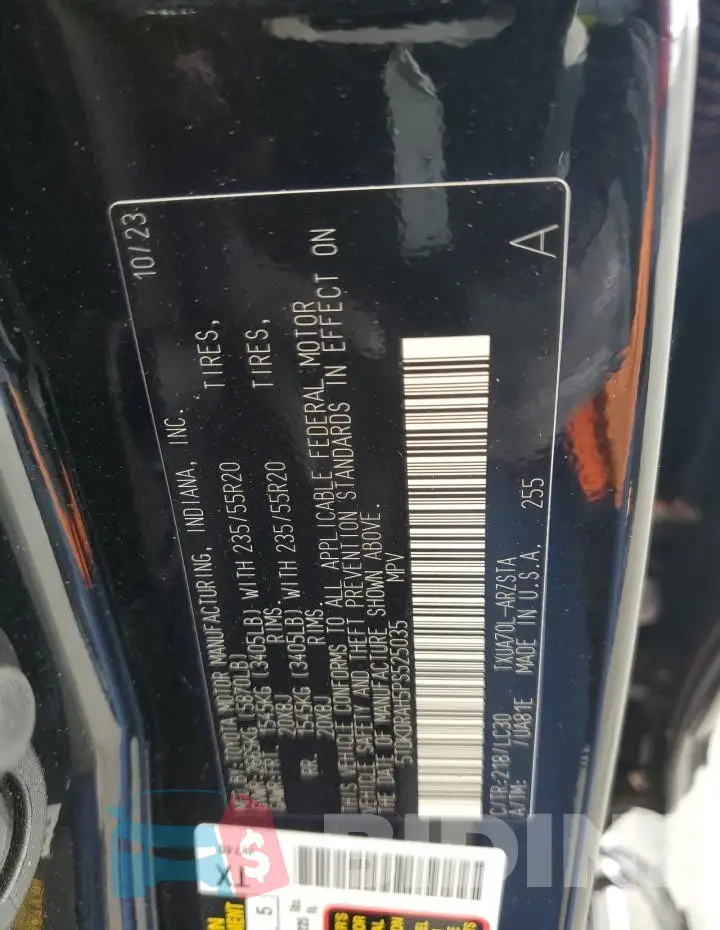 5TDKDRAH5PS525035 Photo# 13