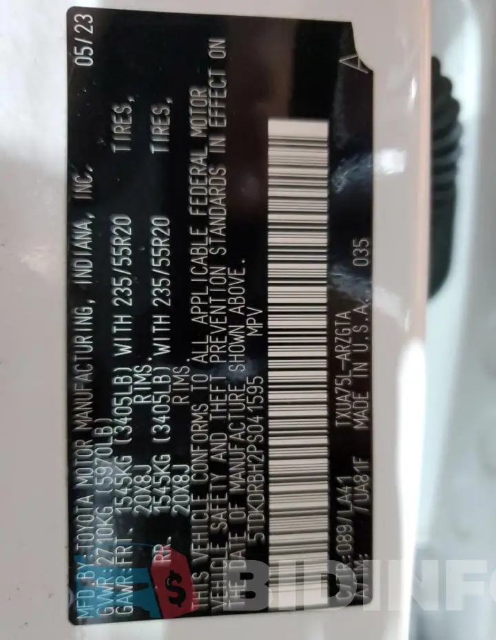 5TDKDRBH2PS041595 Photo# 13