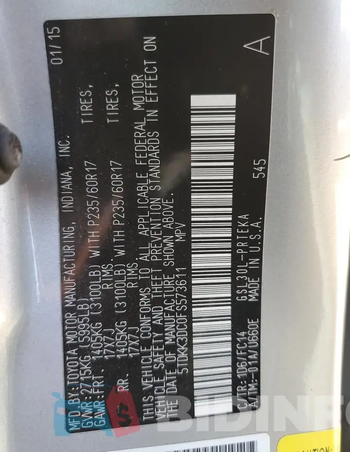 5TDKK3DC0FS573611 Photo# 12